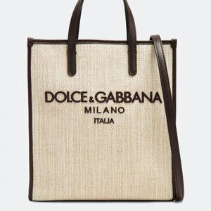 Dolce&Gabbana  Large Logo Cotton-Ramie Shopping Bag